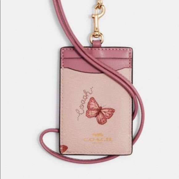 Coach Lanyard ID with Butterfly Print - Picture 4 of 5